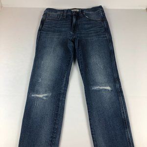 Madewell Jeans Women's 28 9" High Rise Skinny Blue Fade Distressed Stretch Denim